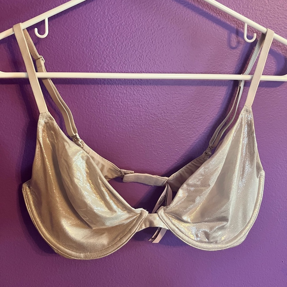 Victoria's Secret Metallic Silver Bra